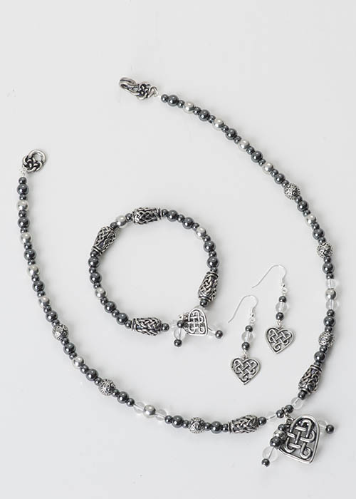 Rock Crystal Heart Jewelry Set