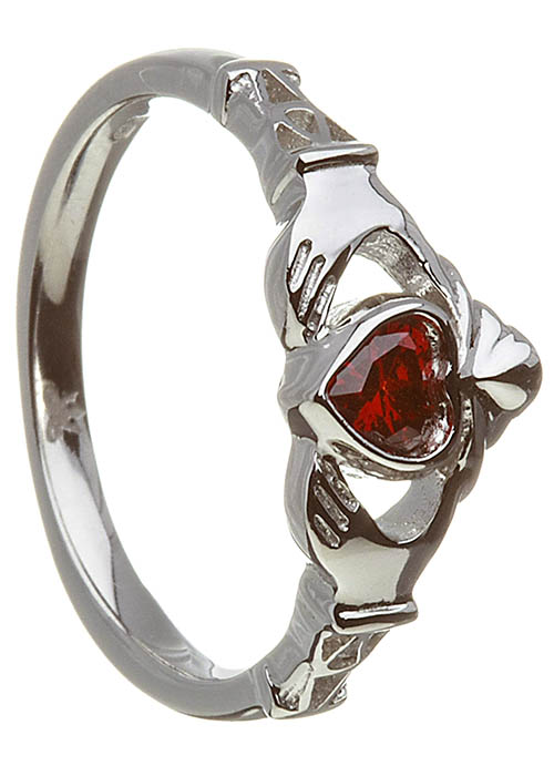 January-Garnet Claddagh Ring