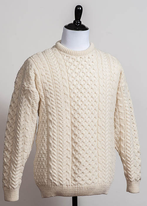 Men's Wool Sweater - Traditional Aran