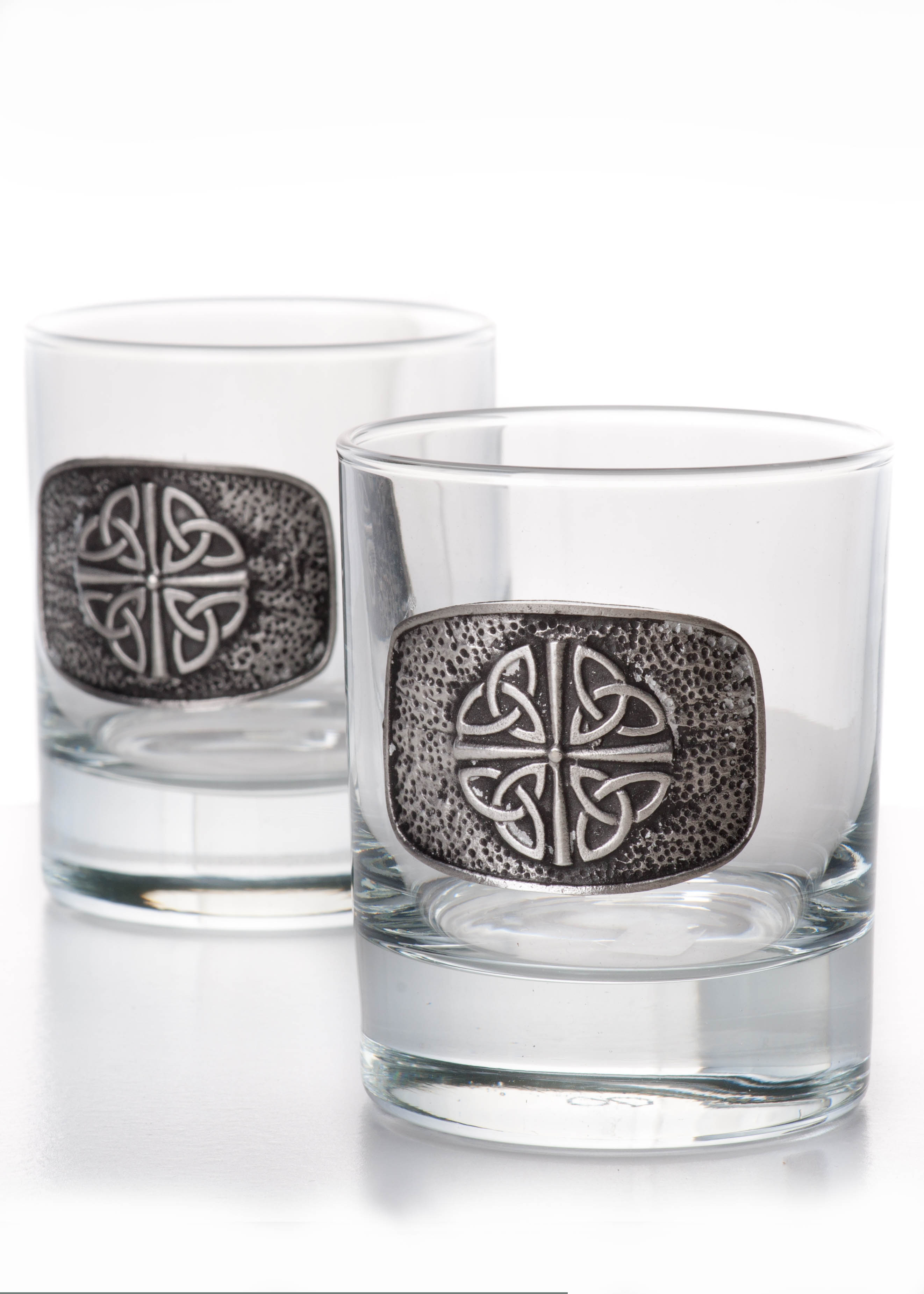 Celtic Knot Pewter Whiskey Glass Set