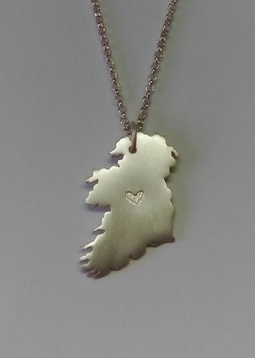 Ireland Country Pendant with Heart