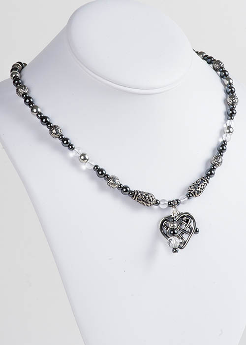 Celtic Rock Crystal Heart Necklace