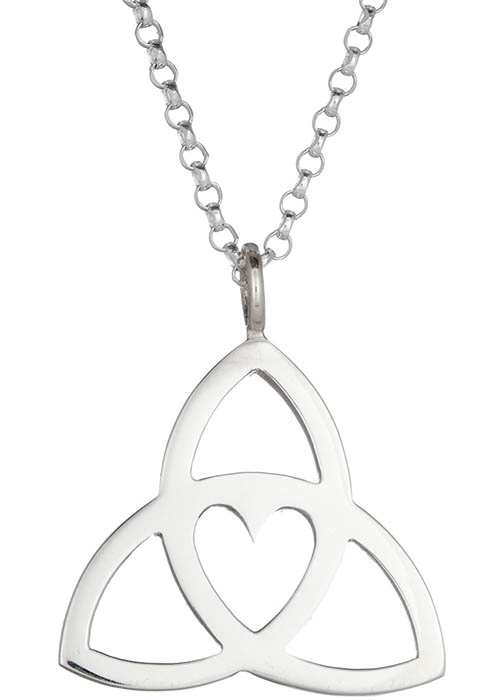 Celtic Trinity Heart Sterling Silver Pendant