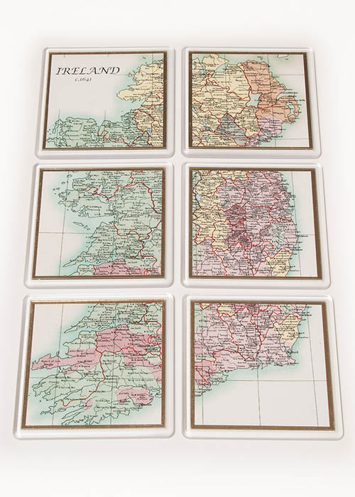 Ireland/County Map Coaster Set 1641 Reproduction