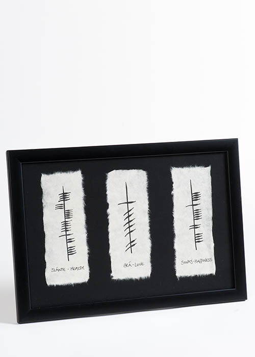 Hand Painted Ogham-Health/Love/Happiness